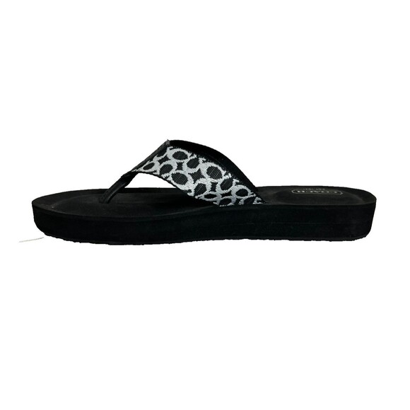 Coach Jessalyn Flat Flip-Flop Thong Sandal Size 7.5B Black Signature C Print - Picture 7 of 11
